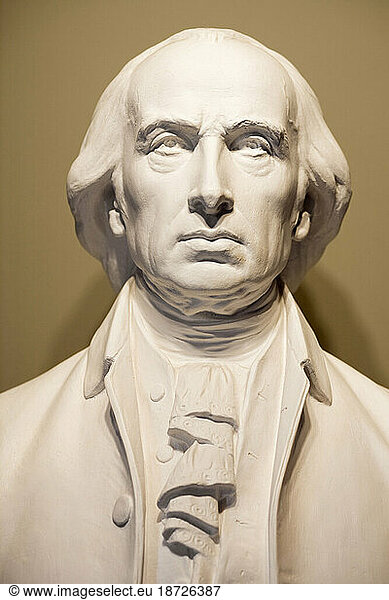 A bust of James Madison.