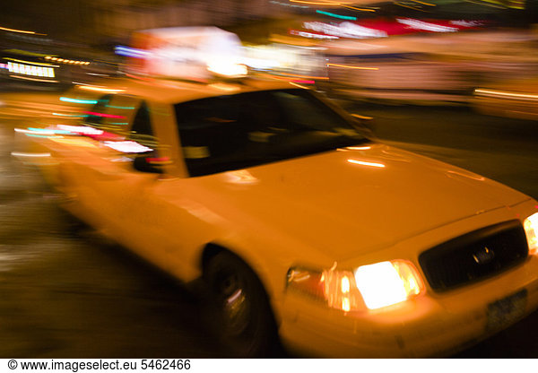 A cab on the way in traffic