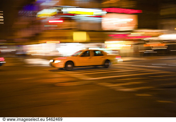 A cab on the way in traffic