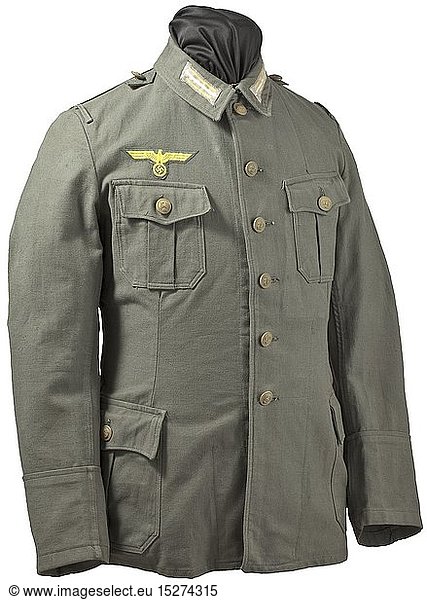 A field-grey coat for NCOs of the coastal artillery depot piece historic  historical  navy  naval forces  military  militaria  branch of service  branches of service  armed forces  armed service  object  objects  stills  clipping  clippings  cut out  cut-out  cut-outs  20th century