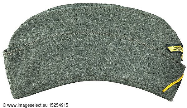 A field-grey side cap for enlisted men/mates of the coastal artillery depot piece from 1940 historic  historical  navy  naval forces  military  militaria  branch of service  branches of service  armed forces  armed service  object  objects  stills  clipping  clippings  cut out  cut-out  cut-outs  20th century