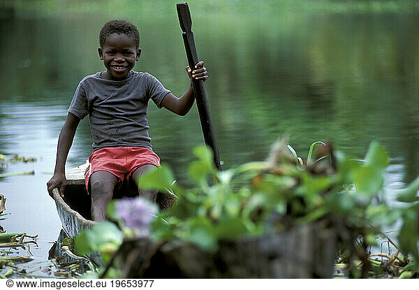 A Garifuna boy in Honduras.
