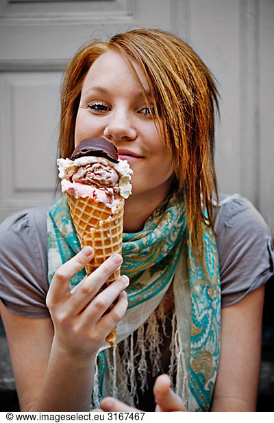 A girl with an ice-cream cone Dennmark.