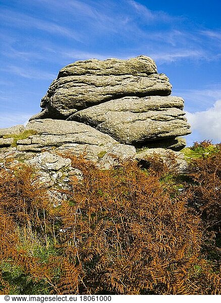A granite gate at Hayne Down in the Dartmoor National Park near Manaton  Devon  England  United Kingdom  Europe