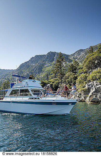 A group of friends enjoy a cruise around Fannette Island.