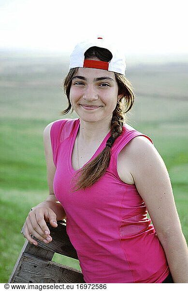 A happy girl who has just run a few kilometers.