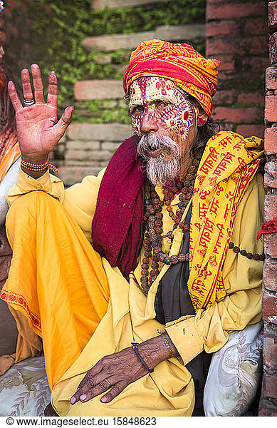A Hindu holy man  aka sadhu  at Pashupatinath Temple in Kathmandu.