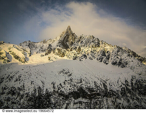 A jagged mountain.