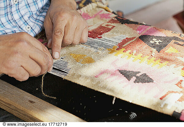 A Local Carpet Weaver; Uchisar  Cappadocia  Turkey