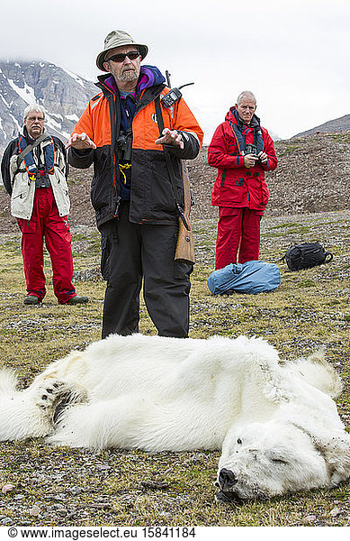 A male Polar Bear (Ursus maritimus) starved to death as a consequence of climate change. This male Polar Bear was last tracked by the Norwegian Polar Institute in April 2013 in southern Svalb