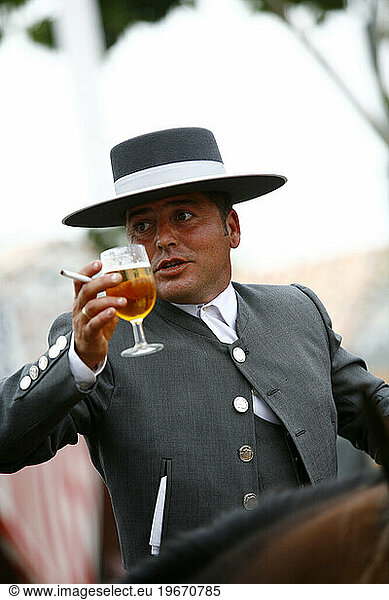 a man wearing traditional suit in Sevilla Spain