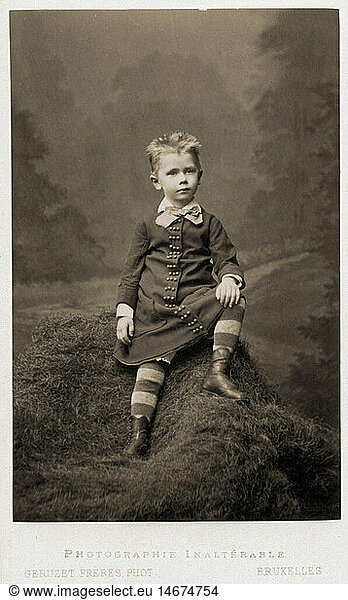 A5  Menschen hist.  Kinder  Junge  Foto von Geruzet Freres  BrÃ¼ssel  Visitbild  19. Jahrhundert