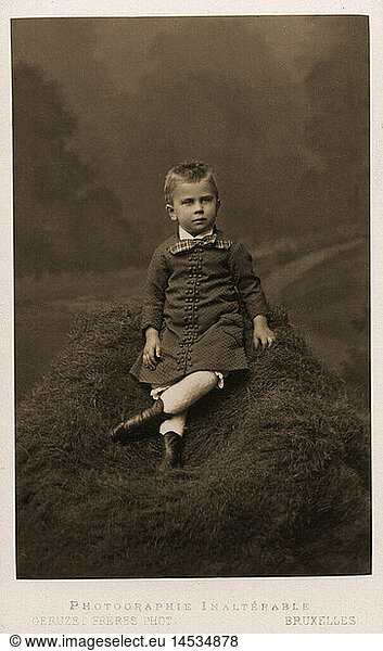 A5  Menschen hist.  Kinder  Junge  Visitbild von Geruzet Freres  BrÃ¼ssel  Belgien  um 1900