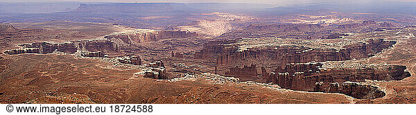 A Panoramic view of Canyons from Grand view point during Golden