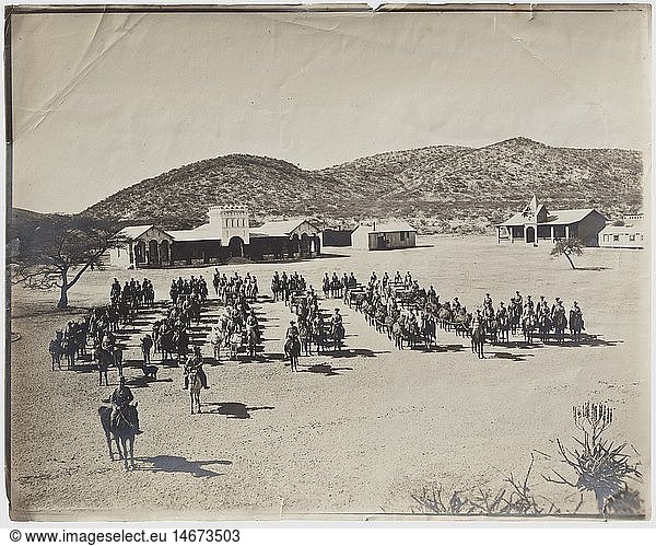 A photo album of a Schutztruppe soldier  German South-West Africa  circa 1910 Photo album with 91 photographs  size 11 x 16 cm and six loose photos. Circa 27 of the photos with images of the Schutztruppe  the rest with images of nature  wildlife and natives  historic  historical  people  1910s  20th century  navy  naval forces  military  militaria  branch of service  branches of service  armed forces  armed service  object  objects  stills  clipping  clippings  cut out  cut-out  cut-outs