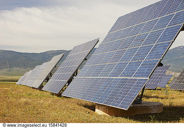 A photo voltaic solar power station near Guadix  Andalucia  Spain.