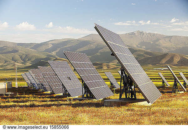 A photo voltaic solar power station near Guadix  Andalucia  Spain.