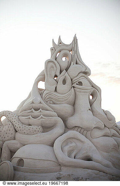 A sand sculpture on the beach during a competition in Siesta Key  FL.