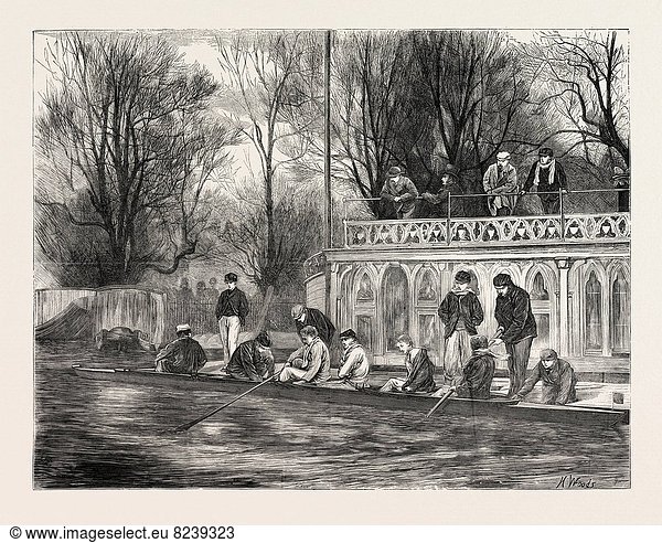 A SKETCH ON THE ISIS  THE OXFORD CREW AT HOME  UK  1871