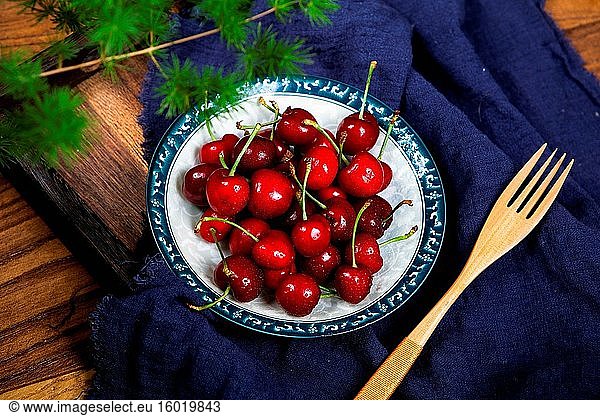 A small amount of delicious cherry