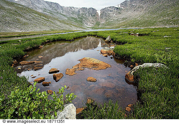 A small pond at Summit Lake near the summit of Mount Evans on Aug. 8  2009.