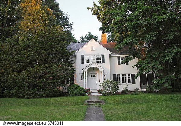 A stately white home in Amherst  Massachusetts
