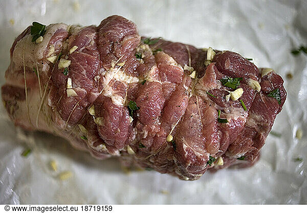 A stuffed piece of meat from a Spanish Iberian pig.
