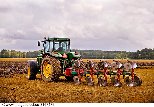 A tractor on a field Sweden.