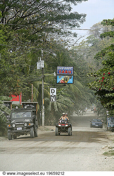 A typical dirt road in Santa Teresa beach  Nicoya peninsula  Costa Rica.