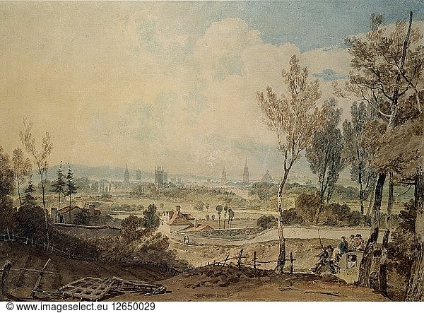 A View of Oxford from the South Side of Headington Hill  1803-1804. Artist: JMW Turner.