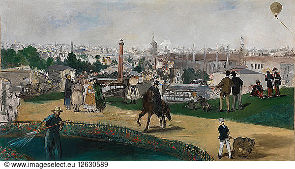 A View of the 1867 Exposition Universelle in Paris (Vue de L?Exposition Universelle de 1867). Artist: Manet  Édouard (1832-1883)