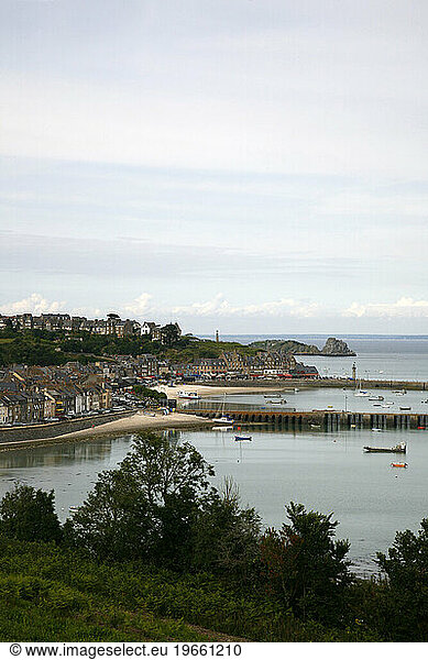 A view over the port twon Cancale  Brittany  France.
