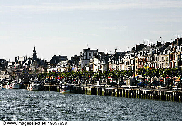A View over Trouville and its fishing port  Normandy  France.
