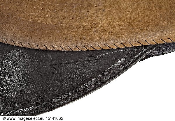 A visor cap for enlisted men/NCOs in the white summer issue Changeable cover of fine white cotton cloth  trim band of black mohair  golden-yellow piping  the lower cap edge of Luftwaffe-blue cotton material  white inner liner  beneath the cap trapezoid the gold-embossed maker 'HB Deutsche Wertarbeit'  brown leather sweatband 'Olympia-Pat.'  aluminium cap insignia  black patent leather straps  the visor somewhat pitted. historic  historical  Air Force  branch of service  branches of service  armed service  armed services  military  militaria  air forces  object  objects  stills  clipping  clippings  cut out  cut-out  cut-outs  20th century