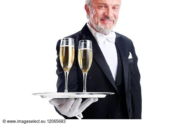 A waiter with champagne