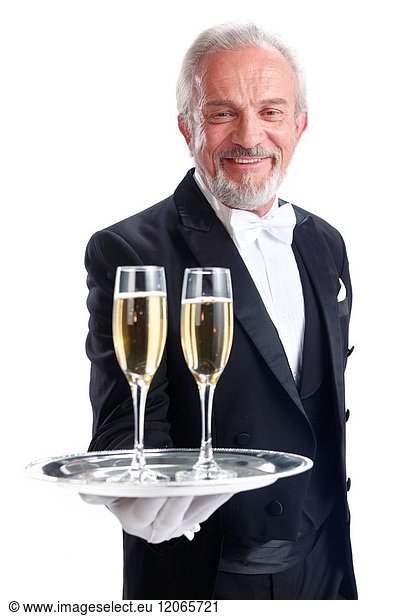 A waiter with champagne