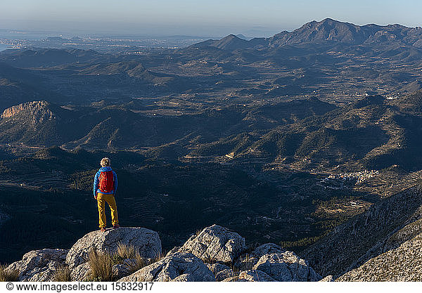 A woman hiking in the high country  Costa Blanca