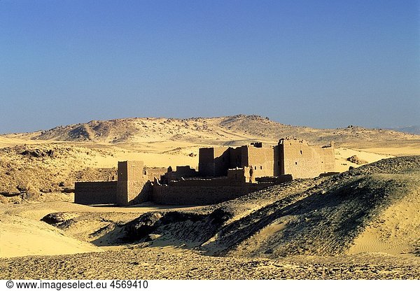 abandoned fortress Christian monastery of St Simeon  Aswan  Egypt  Africa