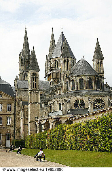 Abbey aux Hommes and the Saint Etinne church  Caen  Normandy  France.