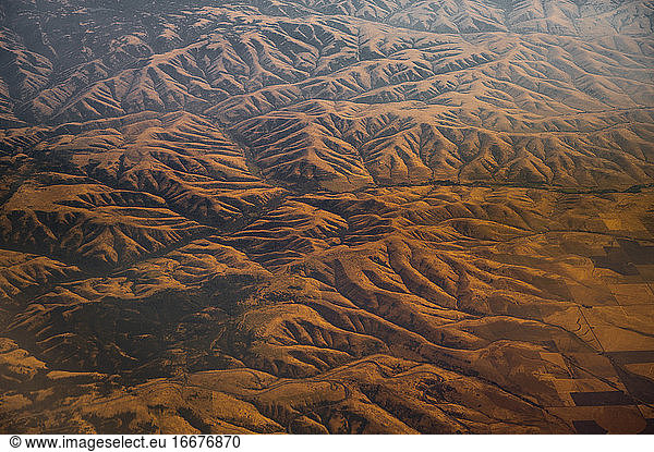 Above a Bizarre Landscape From A Plane