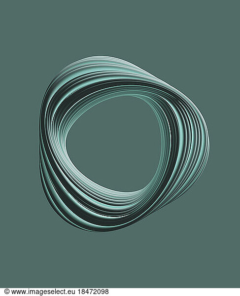 Abstract 3D shape against green background