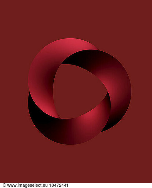 Abstract 3D shape against red background