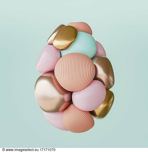 Abstract Easter egg sculpture  3d rendering