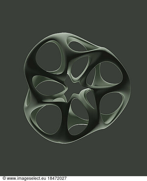 Abstract modern 3D shape against gray background