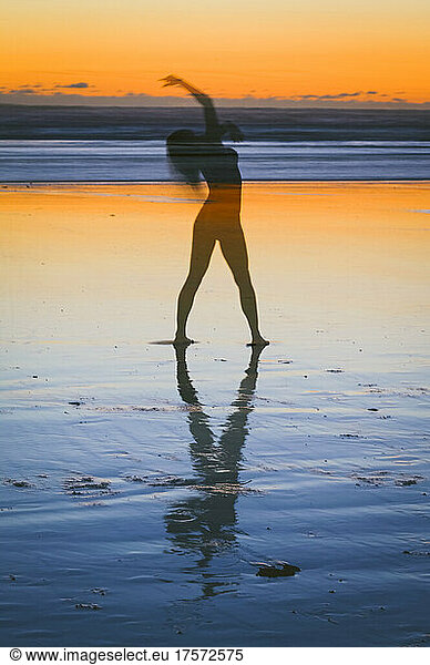 Abstract Of A Naked Female On The Beach At Sunset Abstract Of A Naked Female On The Beach At