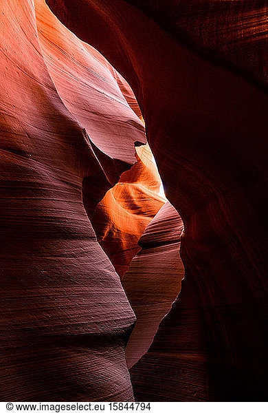 Abstract red rock shapes at Lower Antelope Canyon  United States