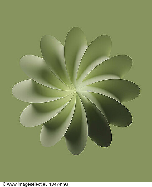Abstract shape against green background