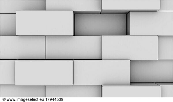 Abstraktes Rechteck geometrische Oberfläche  Ziegel Nachahmung  moderne Computer generiert 3D Rendering Hintergrund