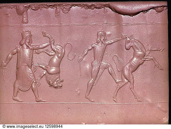 Achämenidischer Siegelabdruck einer königlichen Jagd. Künstler: Unbekannt