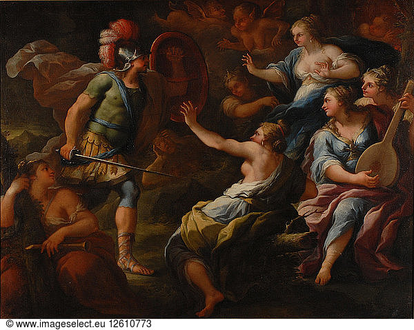 Achilles wird von Odysseus bei den Töchtern des Lykomedes auf Skyros entdeckt. Künstler: De Matteis  Paolo (1662-1728)